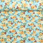 Baumwoll-Popeline - Hawaiiblumen Blau