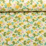 Baumwoll-Popeline - Hawaiiblumen Khaki