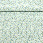 Baumwoll-Popeline - Blüten und Blätter Blau