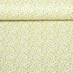 Baumwoll-Popeline - Blüten und Blätter Gelb