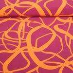 Kleider und Blusenstoff - Stretch Abstrakt Pink Orange