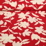 Kleider und Blusenstoff - Stretch Blumen Rot