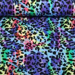 Sweat d'été - French Terry Imp. digi. Léopard Bleu Multicolore