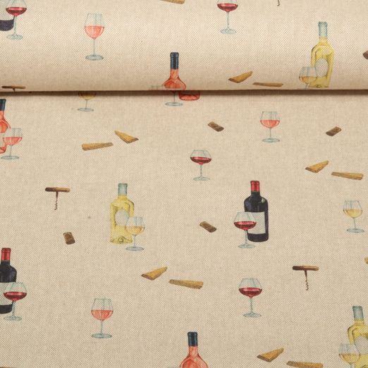 Nachhaltiger Canvas - Wein Leinenlook Beige
