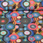 Baumwoll-Webware - Mandalas Schwarz Blau