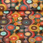 Baumwoll-Webware - Mandalas Schwarz Ocker