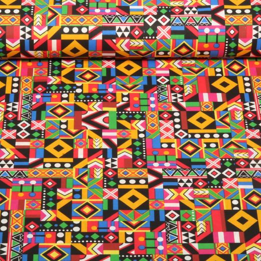 Baumwoll-Webware - Buntes Mustermix Multicolor