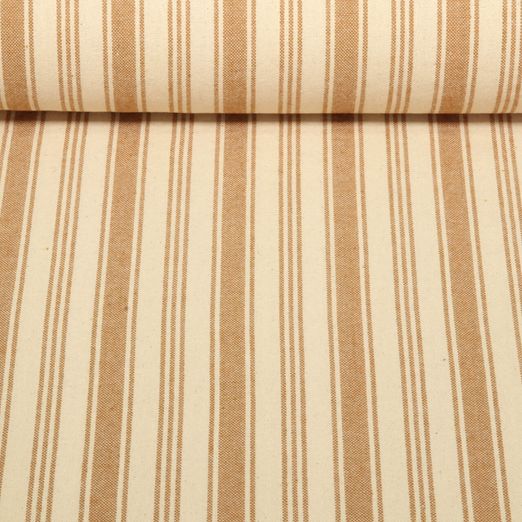 Baumwolle Webware - Küchentuch Streifen Beige Braun