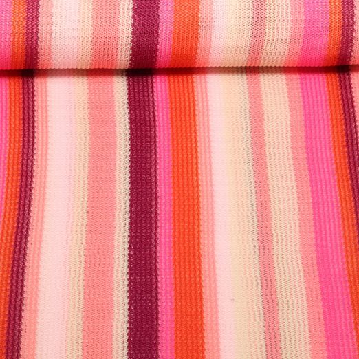 Strickjersey - Streifen Pink