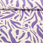Baumwoll-Musselin - Double Gauze Blätter Abstrakt Lila