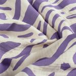 Bomullsmusselin - Double Gauze blad abstrakt lila