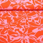 Gaze de coton - Double gaze Fleurs abstraites Orange