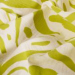 Bomulls-musselin - Double Gauze abstrakta blad Lime