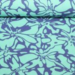 Baumwoll-Musselin - Double Gauze Blumen Abstrakt Türkis