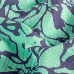 Bomuld Musselin - Double Gauze Blomster Abstrakt Turkis