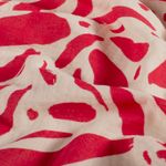 Bomullsmusselin - Double Gauze Abstrakta blad röd