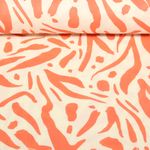 Baumwoll-Musselin - Double Gauze Blätter Abstrakt Koralle