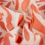 Bomulls-musselin - Double Gauze abstrakta blad korall