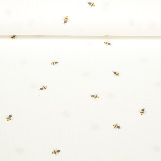Baumwoll-Musselin - Double Gauze Bienen Weiß
