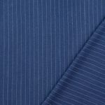 Viscose-linnen - Slub strepen jeansblauw