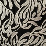 Viskoselinne – Svart broderade blad