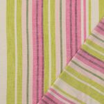 Lino viscosa - Rayas rosa teñidas en hilo