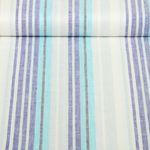 Viskoseleinen - Streifen Blau Garngefärbt