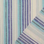 Viskoselinne - Blå randig garnfärgad