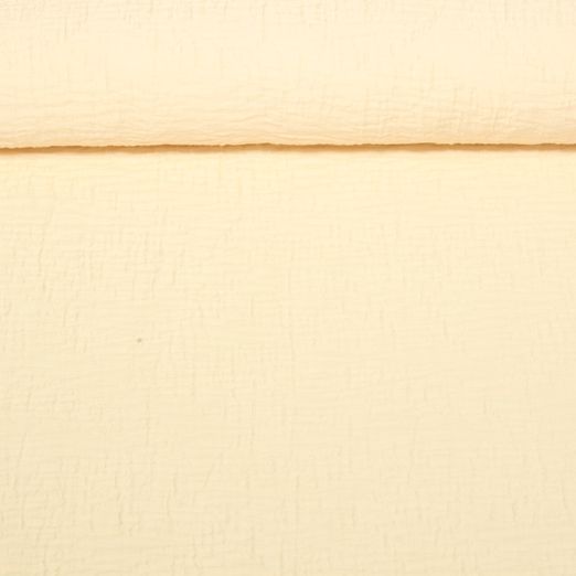 Kleider und Blusenstoff - Jacquard Blätter Vanille
