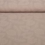 Kleider und Blusenstoff - Jacquard Blätter Taupe