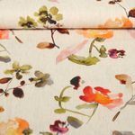 Viskoseleinen - Digitaldruck Blumen Aquarell Beige Grün