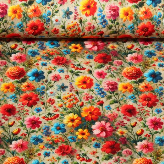 Viskosejersey - Digitaldruck Blümchen Multicolor