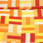Kleider und Blusenstoff - Bunte Rechtecke Orange Multicolor