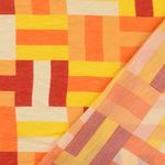 Tkanina na sukienki i bluzki - Kolorowe prostokąty pomarańczowe multikolor