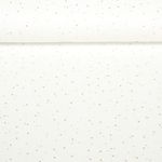 Baumwoll Musselin - Double Gauze Goldpunkte Weiß