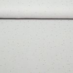 Baumwoll Musselin - Double Gauze Goldpunkte Hellgrau