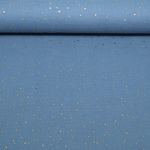 Baumwoll Musselin - Double Gauze Goldpunkte Jeansblau