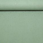 Baumwoll Musselin - Double Gauze Goldpunkte Dunkelmint
