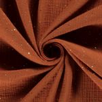 Coton mousseline - Double Gauze points d'or Terra
