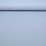 Baumwoll Musselin - Double Gauze Goldpunkte Hellblau