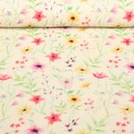 Baumwoll-Musselin - Double Gauze Digitaldruck Wiesenblumen Natur-0