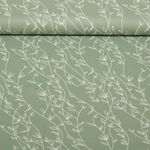 Popelín de algodón - zarcillos de hoja verde salvia