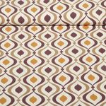 Viskose-Popeline - Retromuster Khaki Taupe Weiß