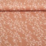 Baumwoll-Popeline - Blätterranken Ziegel