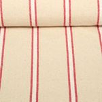 Canvas - Schwerer Sackstoff Streifen Beige Rot-0