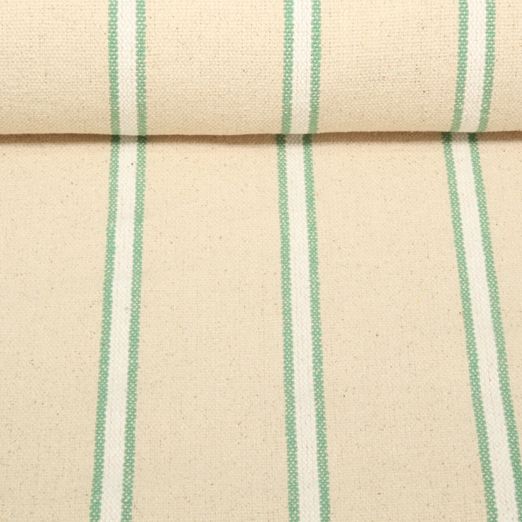 Canvas - Schwerer Sackstoff Streifen Beige Grün