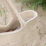 Canvas - Schwerer Sackstoff Streifen Beige Braun-1