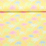 Jersey - Kombistoff Palmen Gelb