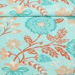 Voile viscosa - Colección Beach Flores y Hojas Turquesa