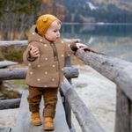 Teddyfleece - Blümchen Bestickt Hellbraun-1